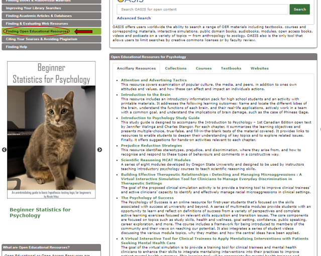 Interested in Finding Open Educational Resources (OER) in your Subject Area?